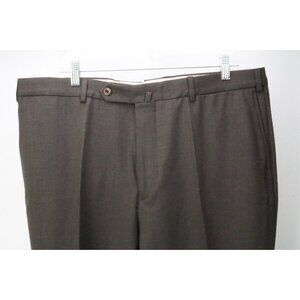 Incotex Brown Woven Stretch High Comfort Wool Dress Pants Trousers 58 EU NEW